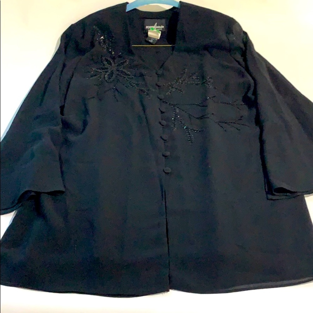pretty black sheer blouse